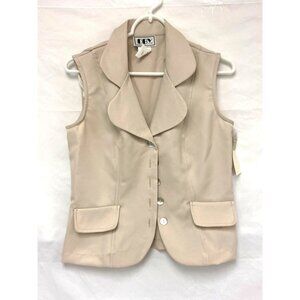 DBY Womens Vest Size 5 Beige Single Breasted Lightweight Waistcoat Y2K NWT